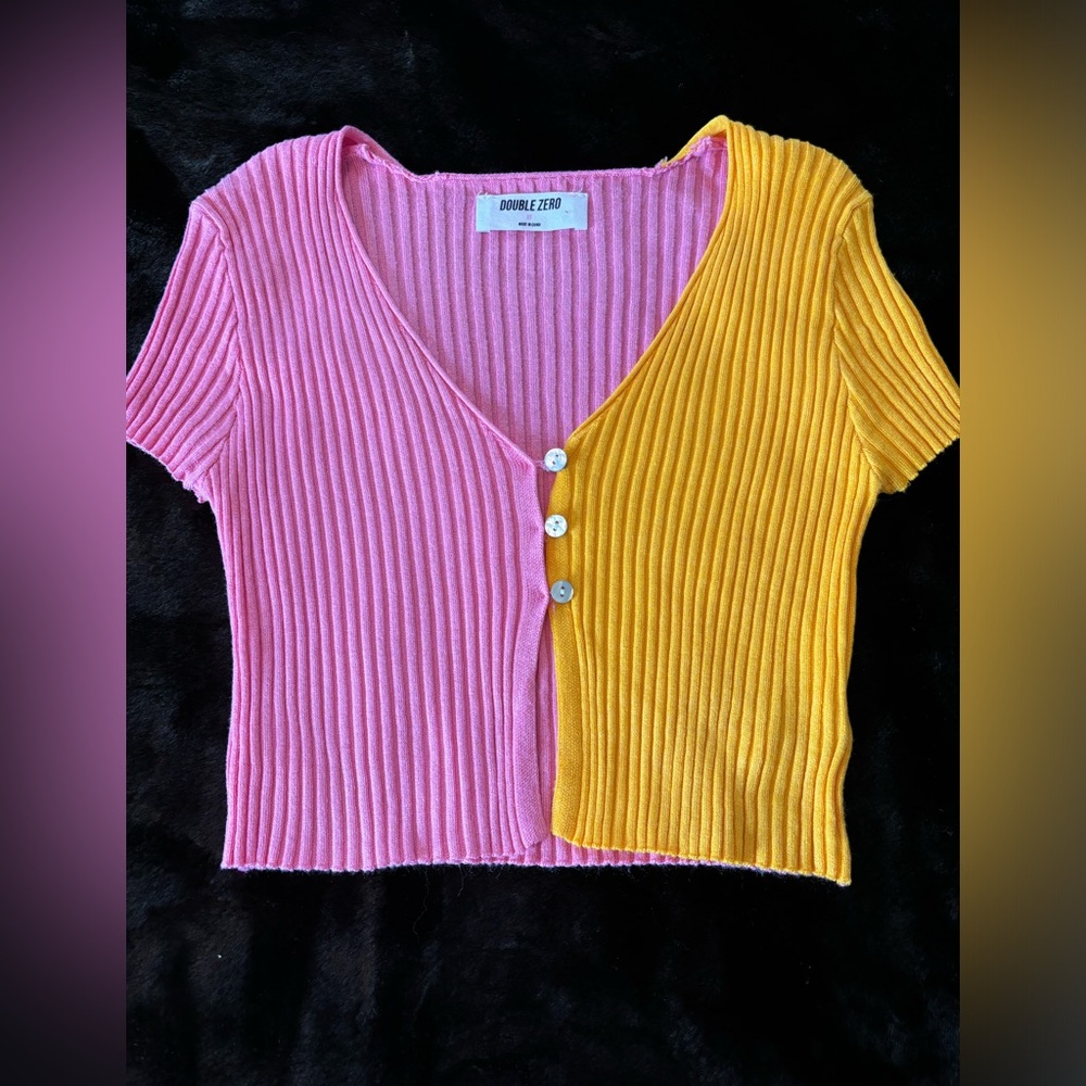 Pink/yellow crop top!